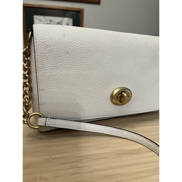 Coach Crosstown Crossbody Cream Pebble Bag Gold Chalk - Picture 13 of 14